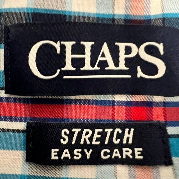 Chaps Mens Button Down Shirt Multicolor Plaid Long Sleeve Collar Pocket L - Picture 10 of 10